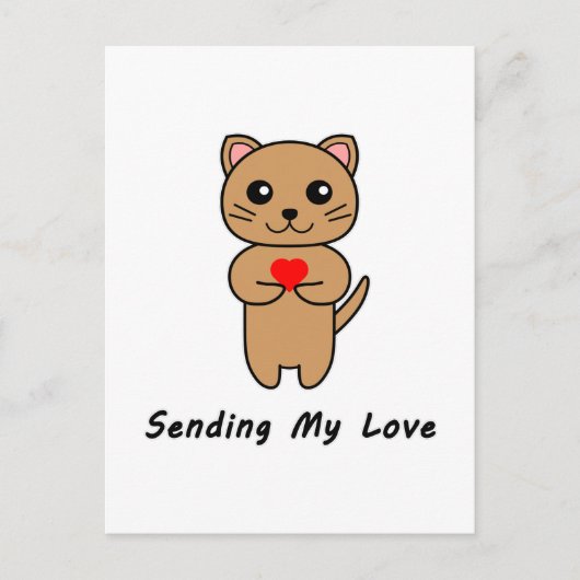 Senden meiner Liebe - Weißer Hintergrund (Vertikal Postkarte (Vorderseite)