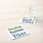 Senden positiver Vibes Rechteckiger Pappuntersetzer (Vor Ort)