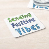 Senden positiver Vibes Rechteckiger Pappuntersetzer (angewinkelt)