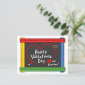Senden Sie die Meldung Happy Valentine's Day Teach Postkarte (Stehend Vorderseite)