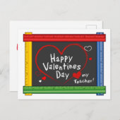 Senden Sie die Meldung Happy Valentine's Day Teach Postkarte (Vorne/Hinten)