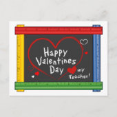 Senden Sie die Meldung Happy Valentine's Day Teach Postkarte (Vorderseite)