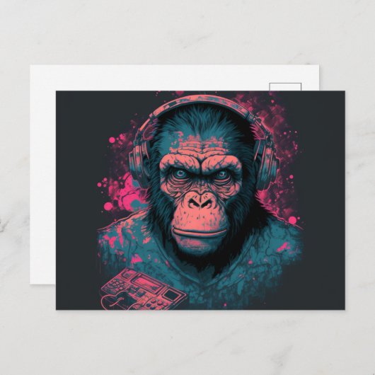 Senden Sie ein Lächeln mit den Postkarten von Affe (Vorne/Hinten)