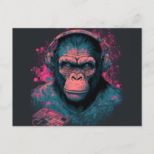 Senden Sie ein Lächeln mit den Postkarten von Affe (Vorderseite)