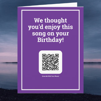 Senden Sie ein Lied mit QR-Code an einem Geburtsta Karte