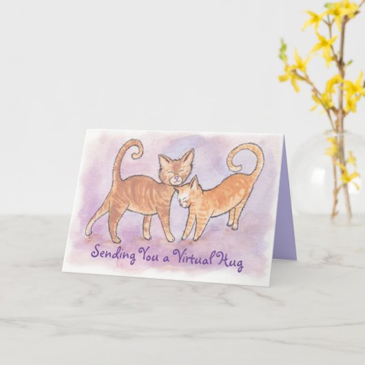 Senden Sie eine Virtual Hug Kitty Card Karte (Gelbe Blume)