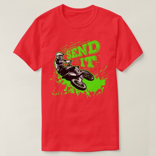Senden Sie es Geschenk Funny Dirt Bike Motocross M T-Shirt (Design vorne)