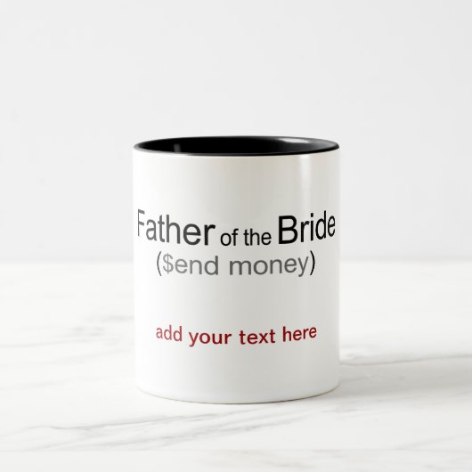 Senden Sie Geld Vater der Tasse der Braut (Mittel)