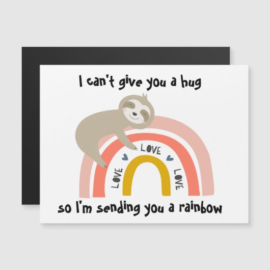 Senden Sie Ihnen eine Vermisste Rainbow Sloth Hugs Magnetkarte (Vorne/Hinten)