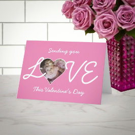 Senden Sie Ihre Liebe Foto im Herzen Valentine Feiertagskarte