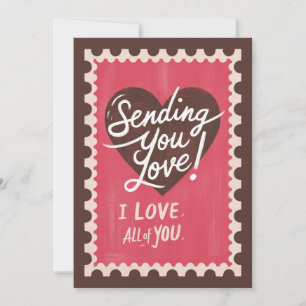 Senden Sie Ihre Liebe Vintag Valentine Grußkarte Feiertagskarte