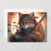Senden Sie Ihre Nachricht mit Ninja Cat Postkarten (Vorne/Hinten)