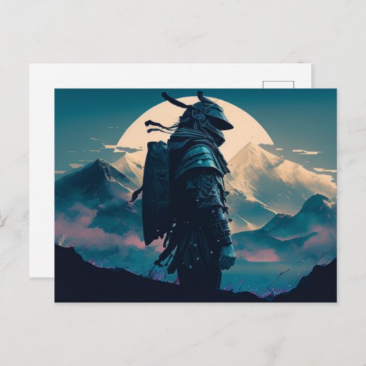 Senden Sie Ihre Nachricht mit Samurai Postkarten (Vorne/Hinten)