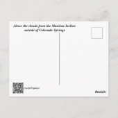 Senden Sie jemandem eine Ansicht über den Wolken v Postkarte (Rückseite)