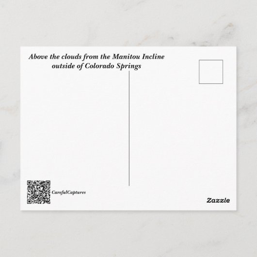 Senden Sie jemandem eine Ansicht über den Wolken v Postkarte (Rückseite)