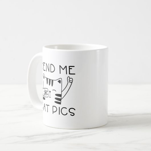Senden Sie mir Cat Pics Kaffeetasse (Vorderseite Links)