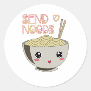 Senden Sie Noods Kawaii Ramen Bowl Miso Nudel Supp Runder Aufkleber