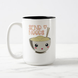 Senden Sie Noods Kawaii Ramen Bowl Miso Nudelsuppe Zweifarbige Tasse