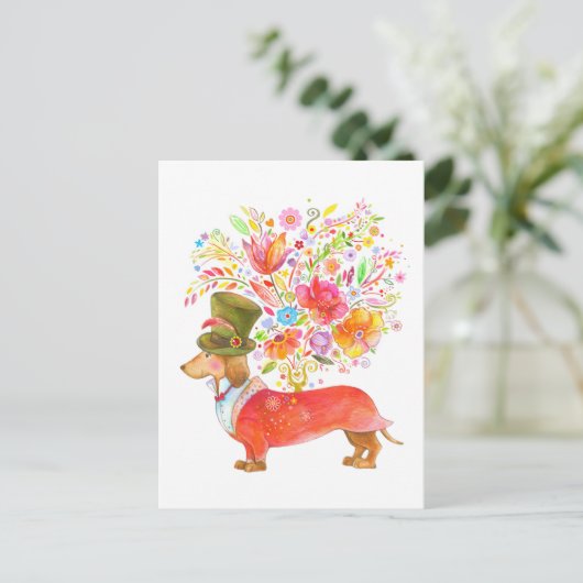 Senden von Blume Postkarte (Stehend Vorderseite)