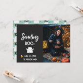 "Senden von Boos" benutzerdefiniertes Halloween-Fo Karte (Vorderseite/Rückseite Beispiel)