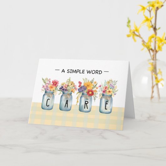 Senden von Gekümmert Gedanken Wildblumen in Mason Karte (Gelbe Blume)