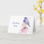 Senden von Hugs Beileid Loss Bluebird Karte (Gelbe Blume)