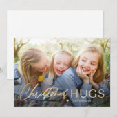 Senden von Hugs Moderne Weihnachtsfotokarte Feiertagskarte (Vorne/Hinten)