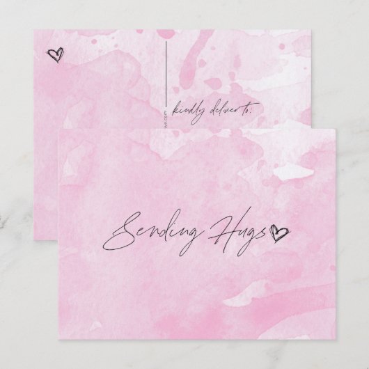 Senden von Hugs Postkarte (Vorne/Hinten)