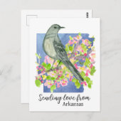 Senden von Liebe aus dem Staat Arkansas Postkarte (Vorne/Hinten)