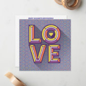 Senden von Liebe Note Card in Periwinkle Mitteilungskarte (Vorderseite/Rückseite Beispiel)