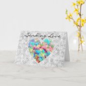 Senden von Liebe Vintage Herzstil-Merkkarte Karte (Gelbe Blume)