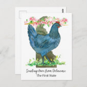 Senden von Liebe von Delaware Peach Blossom Blume Postkarte (Vorne/Hinten)