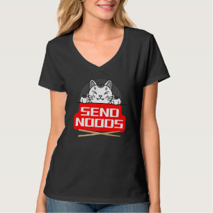 Senden von Neuheiten japanischer Katzen mit Chopst T-Shirt