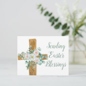 Senden von Ostersegnungen Postkarte (Stehend Vorderseite)