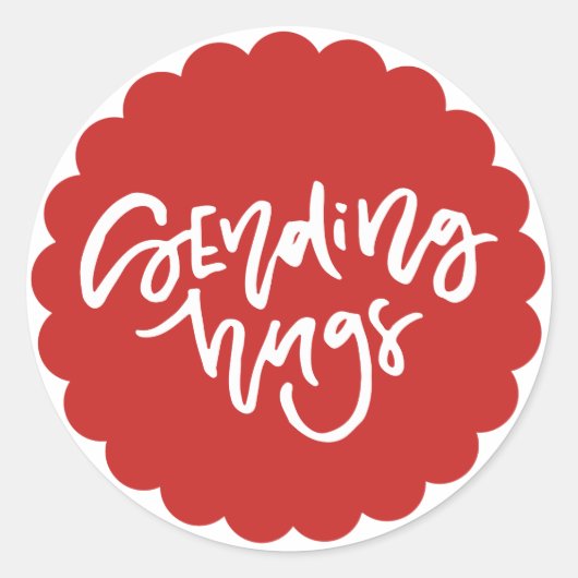 Senden von Schlägern mit handgeschriebenem Red Sca Runder Aufkleber (Vorderseite)