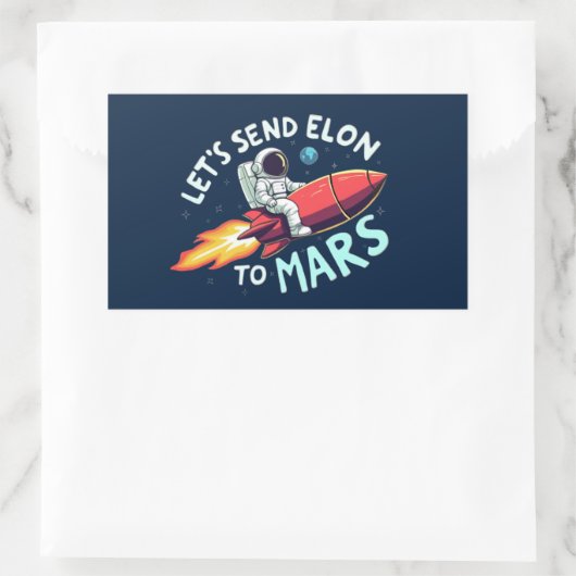 Senden wir Elon an Mars-Rechteck-Aufkleber Rechteckiger Aufkleber (Tasche)