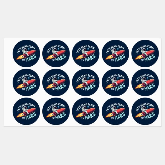 Senden wir Elon an Mars-Stickers Etiketten (Blatt)