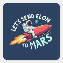 Senden wir Elon an Mars-Stickers