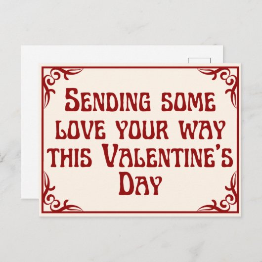 Sendende Liebe Platonic Valentine Postkarte (Vorne/Hinten)