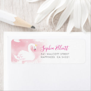 SENDER ADDRESS hübsche Schwan Prinzessin, pink