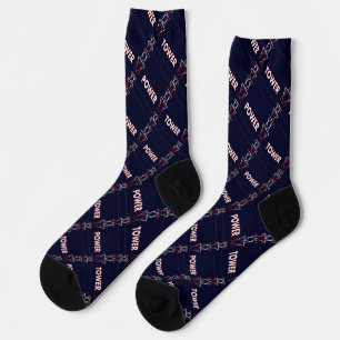 Sendeturm und Stromleitungsmuster Socken