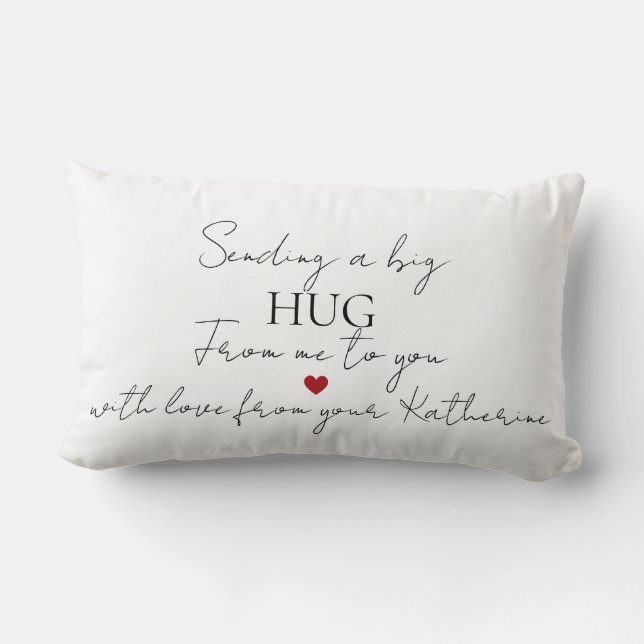 Sending a Big Hug Personalized Love Message Simple Lendenkissen (Rückseite)