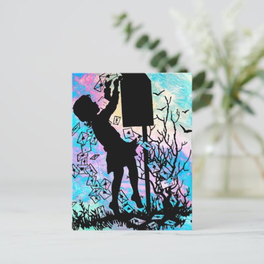 SENDING LIEBE MIT SNAIL MAIL! POSTKARTE (Stehend Vorderseite)