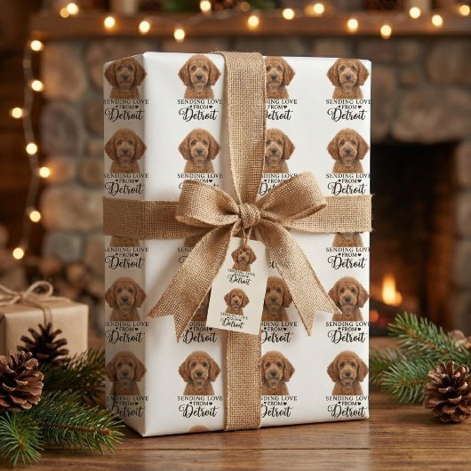 Sending Love From Detroit Wrapping Paper Geschenkpapier