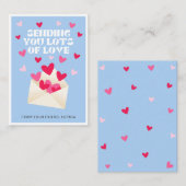 Sending Love Mail Hearts Envelope Valentine's Day Mitteilungskarte (Vorne/Hinten)