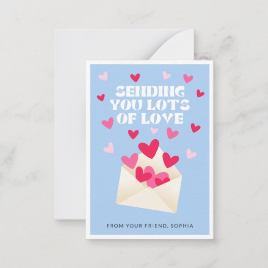 Sending Love Mail Hearts Envelope Valentine's Day Mitteilungskarte (Vorderseite)