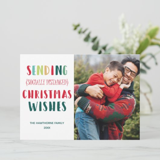 Sending (Sozialdistanced) Feiertagskarte (Stehend Vorderseite)
