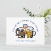 SENDING VIRTUAL BIER HUGS Cartoon Beers Karte (Stehend Vorderseite)