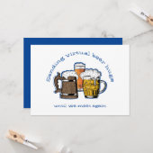 SENDING VIRTUAL BIER HUGS Cartoon Beers Karte (Vorderseite/Rückseite Beispiel)