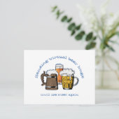 SENDING VIRTUAL BIER HUGS Cartoon Beers Postkarte (Stehend Vorderseite)